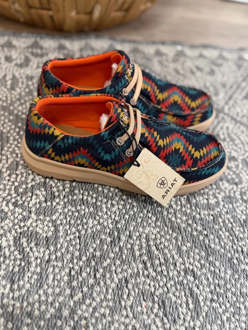 New Ariat Kids' Multicolor Aztec Slip-On Shoes Hilo New with tags size 3